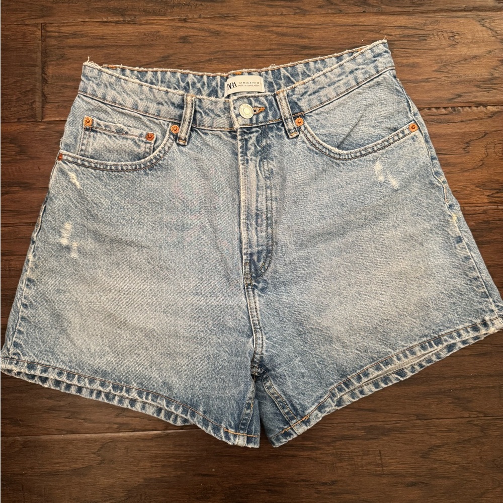 Zara Light Blue Jean Shorts